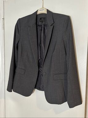 Worthington Dark Gray Single-Button Women's Blazer